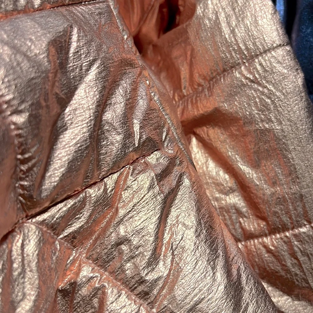 Like New Under Armour Rose Gold Metallic Puffer Jacket